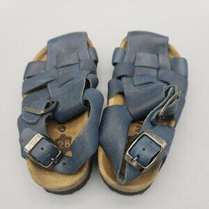 Grubin Australian Sandals Size 28 Us Kids Size 10 blue & cork leather